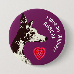 I love my Whippet 7.5 Cm Round Badge
