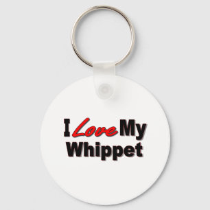 I Love My Whippet Dog Gifts and Apparel Key Ring