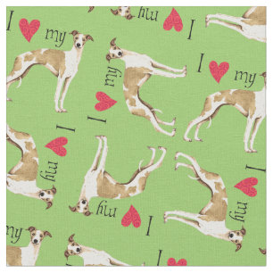 I Love my Whippet Fabric