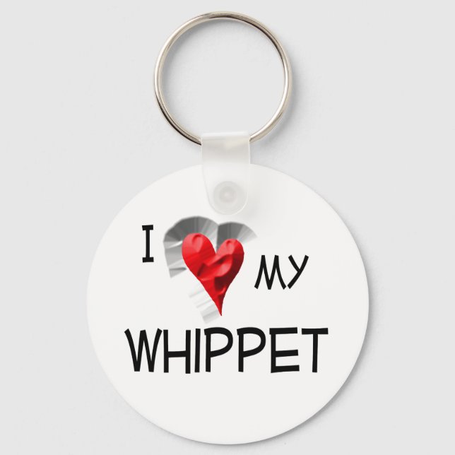 I Love My Whippet Key Ring (Front)