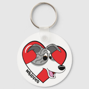 I Love my Whippet Keychain
