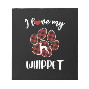 I Love My Whippet Valentine Dog Lover T-Shirt Notepad