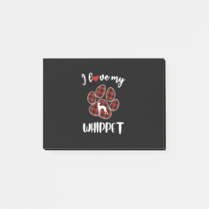 I Love My Whippet Valentine Dog Lover T-Shirt Post-it Notes