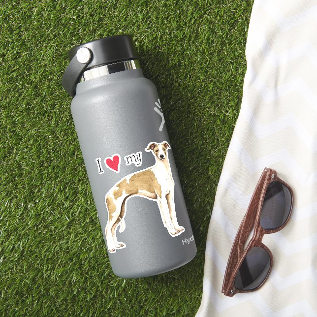 I Love my Whippet Vinyl Sticker (HydroFlask Insitu)