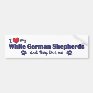I Love My White German Shepherds (Multiple Dogs) Bumper Sticker