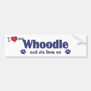 I Love My Whoodle (Female Dog) Bumper Sticker