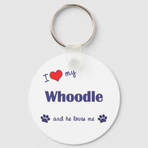 I Love My Whoodle (Male Dog) Key Ring