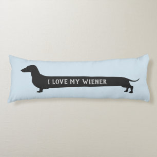 I love my wiener Dachshund silhouette long pillow