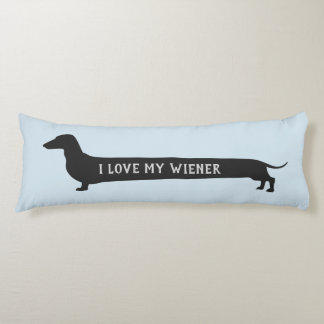 I love my wiener Dachshund silhouette long pillow