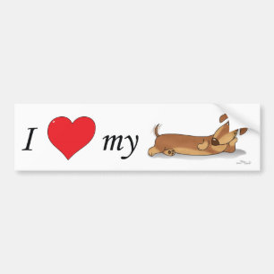 I love my Wiener dog Bumper Sticker