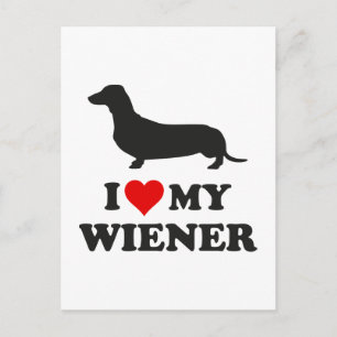 I Love My Wiener Postcard