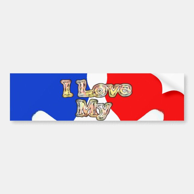 "I Love My Wife" Art Print Bumper Sticker (Front)