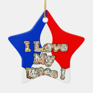 "I Love My Wife" Art Print Ceramic Tree Decoration