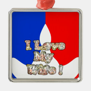 "I Love My Wife" Art Print Metal Tree Decoration