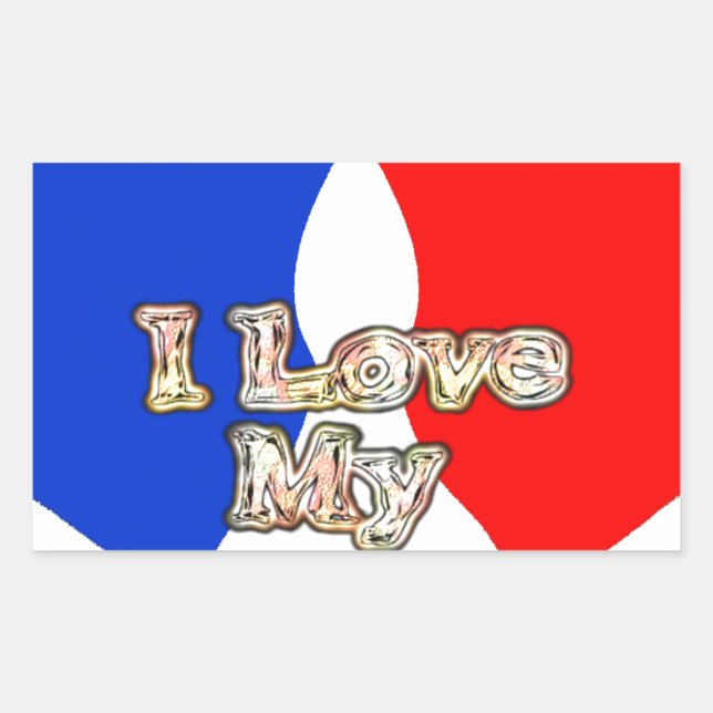 "I Love My Wife" Art Print Rectangular Sticker (Front)