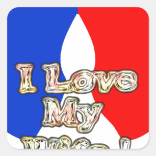 "I Love My Wife" Art Print Square Sticker