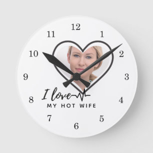 I Love My WIFE - Best friend Personalised PHOTO Round Clock