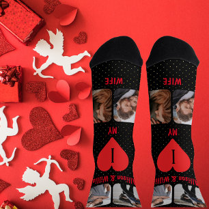 I Love My Wife Couple 4 Photo   Names Socks
