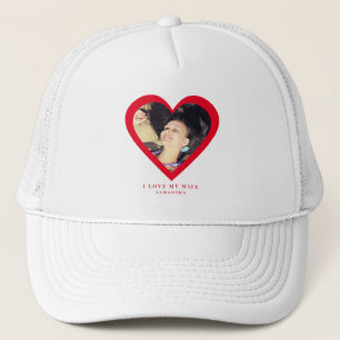 I love My Wife Custom Photo Trucker Hat
