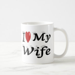 I Love My Wife cute black text  Coffee Mug