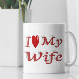 I Love My Wife cute red text  Coffee Mug