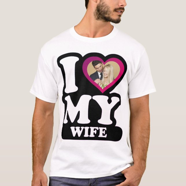 I Love My Wife Miami - Custom Photo Personalised T-Shirt (Front)