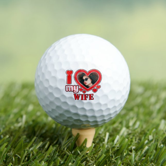 I Love My Wife Personalised Golf Balls (Insitu Tee)