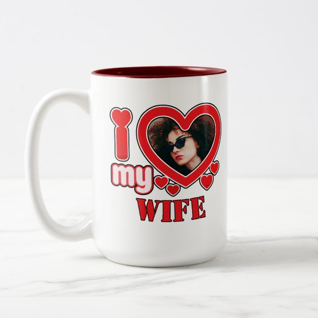 I Love My Wife Personalised Two-Tone Coffee Mug (Left)