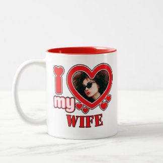 I Love My Wife Personalised Two-Tone Coffee Mug
