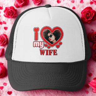 I Love My Wife Personalized Trucker Hat