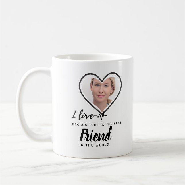 I Love My Wife PHOTO Gift - Best Friend Custom Coffee Mug (Left)