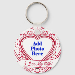 I Love My Wife! - Photo Red Hearts Key Ring