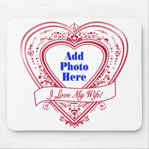 I Love My Wife! - Photo Red Hearts Mouse Mat