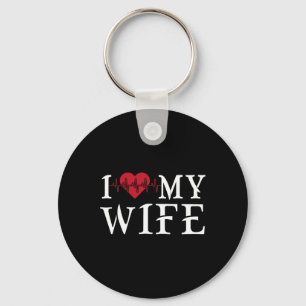 I Love My Wife Red Heart Funny Mother's Day Matchi Key Ring