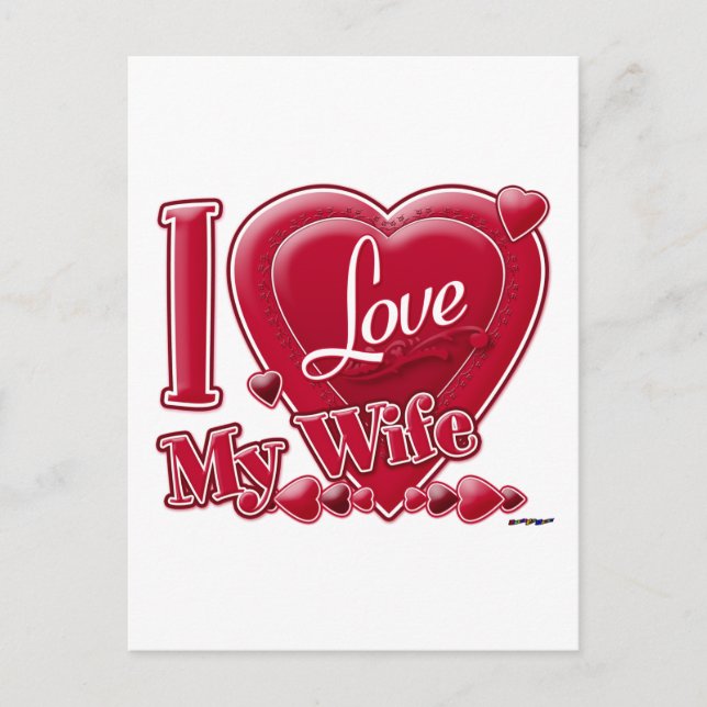 I Love My Wife red - heart Postcard (Front)