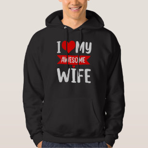 I Love My Wife Red Heart Valentines Day Matching C Hoodie