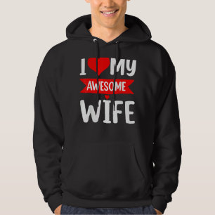 I Love My Wife Red Heart Valentines Day Matching Hoodie