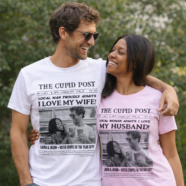 I LOVE MY WIFE Shirt, Fun Custom Newspaper  T-Shirt (I LOVE MY WIFE Shirt, Fun Custom Newspaper T-Shirt)