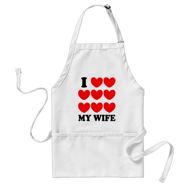 I Love My Wife Standard Apron (Front)