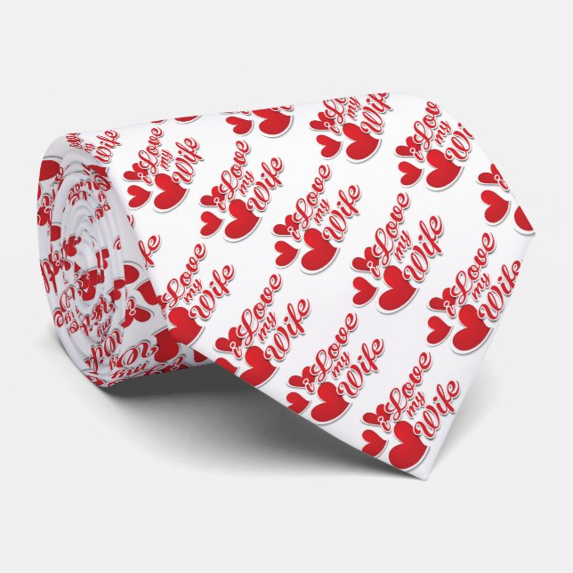 I Love My Wife Valentine Tie (Rolled)
