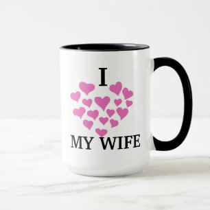 I love my wife valentines day candy mug design