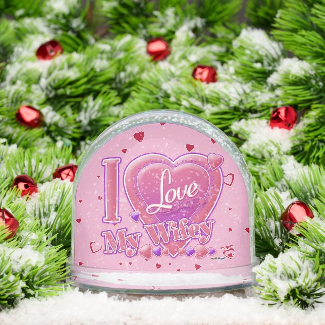 I Love My Wifey pink/purple - hearts Snowglobe (Christmas)