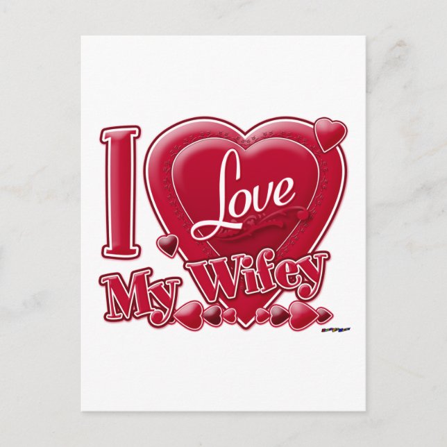 I Love My Wifey red - heart Postcard (Front)