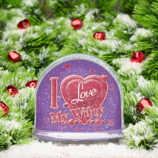 I Love My Wifey red - hearts Snowglobe