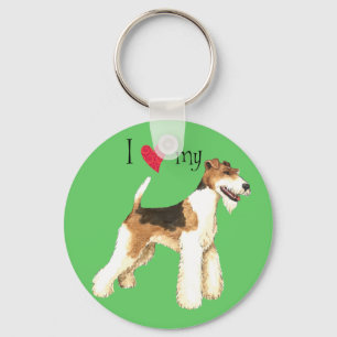 I Love my Wire Fox Terrier Key Ring