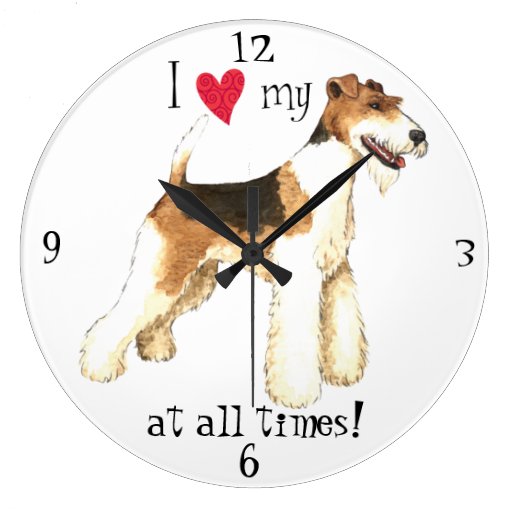 Image of I Love my Wire Fox Terrier Large Clock