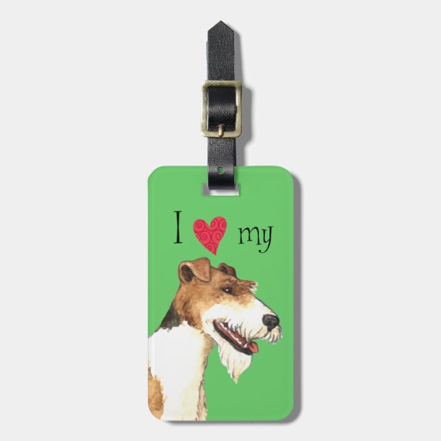 I Love my Wire Fox Terrier Luggage Tag (Front Vertical)
