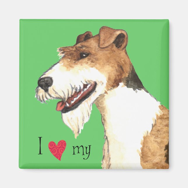 I Love my Wire Fox Terrier Magnet (Front)