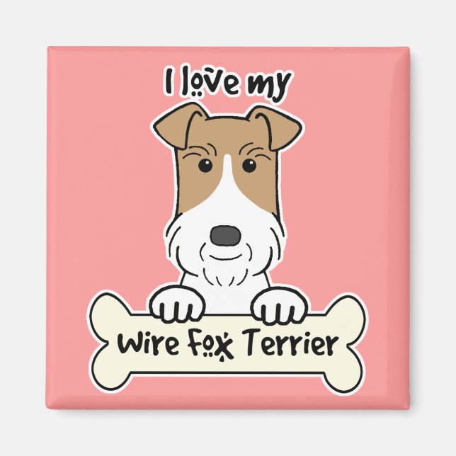 I Love My Wire Fox Terrier Magnet (Front)