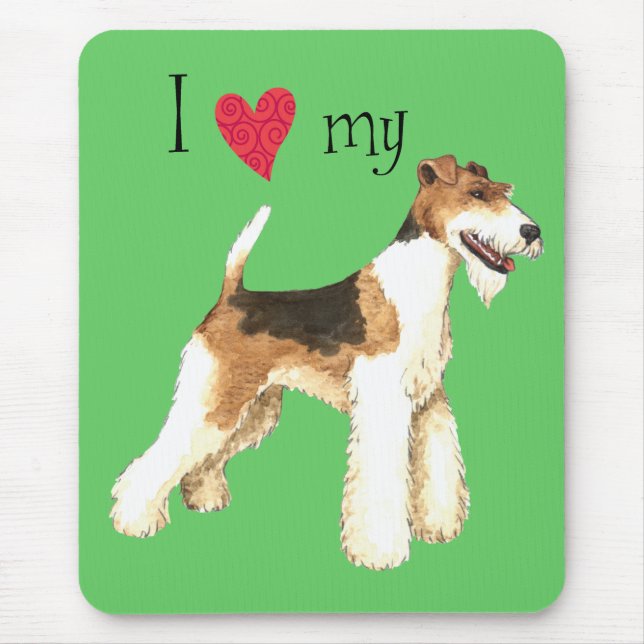 I Love my Wire Fox Terrier Mouse Mat (Front)